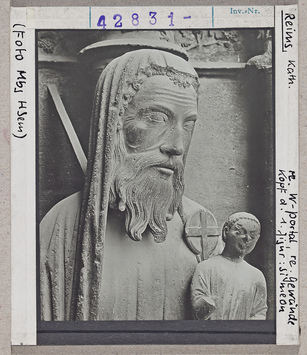 Vorschaubild Reims: Kathedrale, rechtes Westportal, rechtes Gewände, Hl. Simeon, Detail 